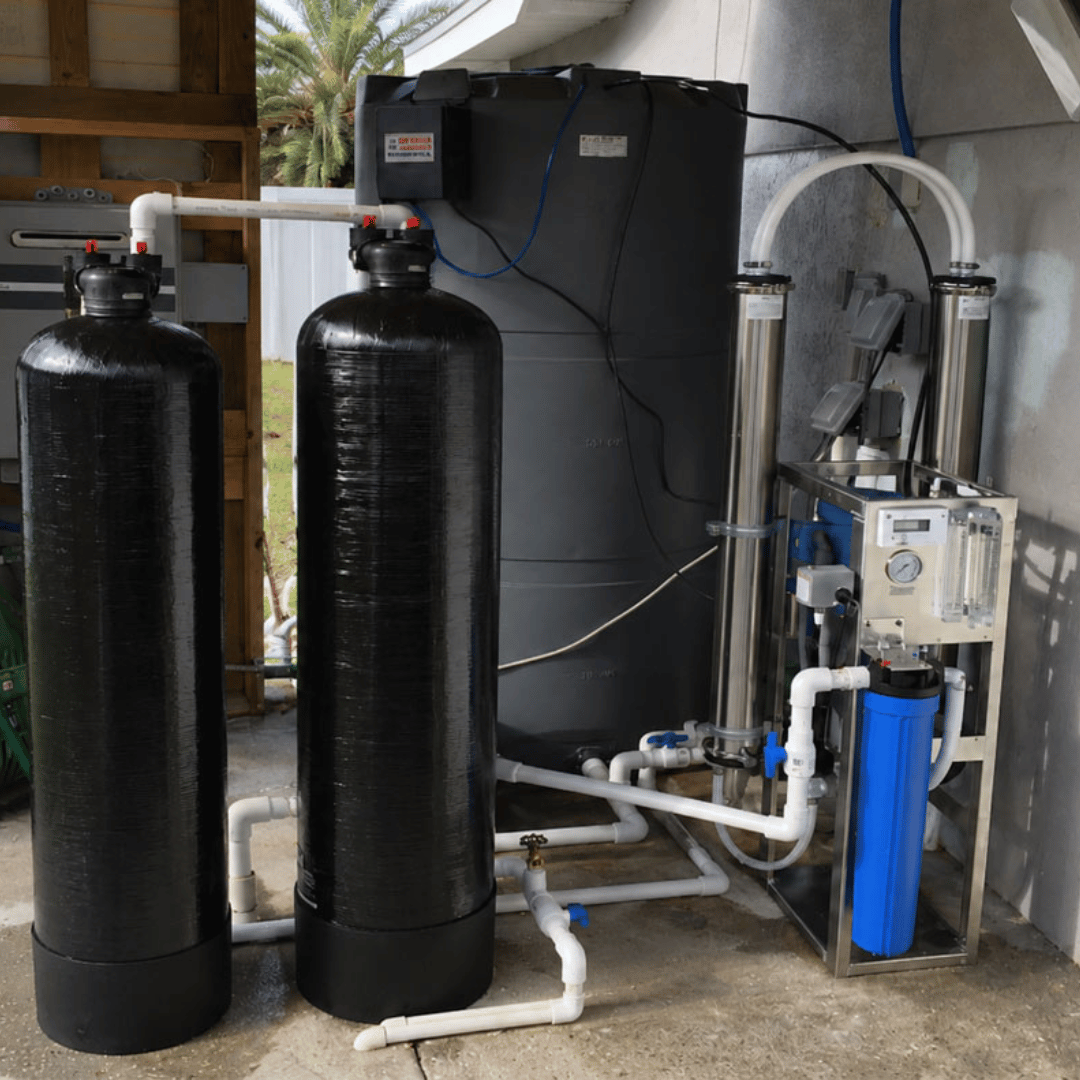 Custom whole house filtration and water treatment equipment installed for a residential property