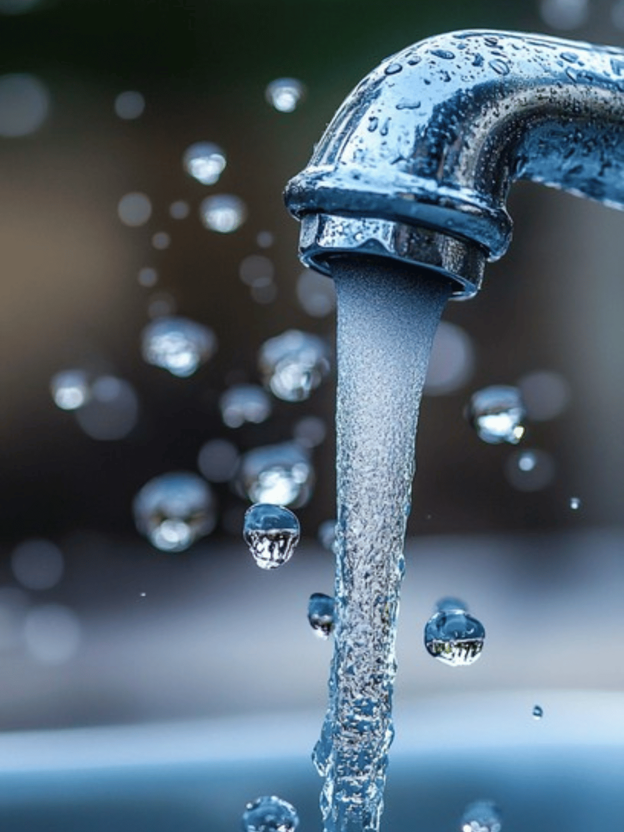 Water flowing from a faucet during sulfur odor source diagnosis